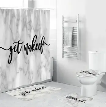 Marble Polyester Bathroom Shower Curtain 4 Piece Set Soft Carpet Cover Toilet Cover Bath Mat Pad rideaux de douche T131
Marble Polyester Bathroom Shower Curtain 4 Piece Set Soft Carpet Cover Toilet Cover Bath Mat Pad rideaux de douche T131