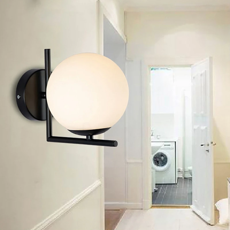 Modern Glass Wall Lamp Moon Black Design Round Indoor Bedside Reading Lamp Installation Nordic Wood 
Modern Glass Wall Lamp Moon Black Design Round Indoor Bedside Reading Lamp Installation Nordic Wood