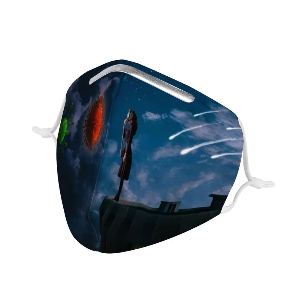 4 pieces of PM2.5 filter color printing pattern masks, men's dust masks, fashion washable and reusable masks, non-disposable vir
4 pieces of PM2.5 filter color printing pattern masks, men's dust masks, fashion washable and reusable masks, non-disposable vir