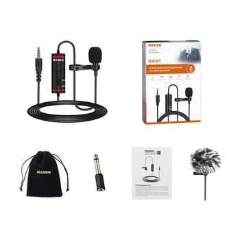 MAMEN 3.5mm Audio Video Record Lavalier Lapel Clip Microphone for iPhone Android Mac Vlog Mic for DSLR Camcorder Recorder
MAMEN 3.5mm Audio Video Record Lavalier Lapel Clip Microphone for iPhone Android Mac Vlog Mic for DSLR Camcorder Recorder