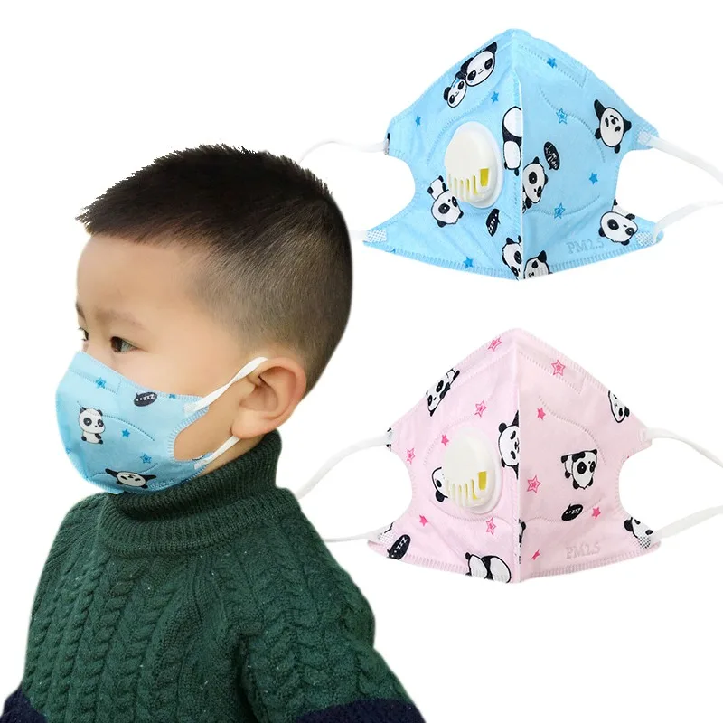 

3PCS Cartoon Cute PM2.5 Anti-Dust Mouth Face Mask for Kids Disposable Non-Woven Fabric Masks With Respiration Tap