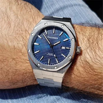 

CADISEN 42MM mens watches Fashion top brand luxury watches for men mechanical wristwatch men waterproof montre homme automatique