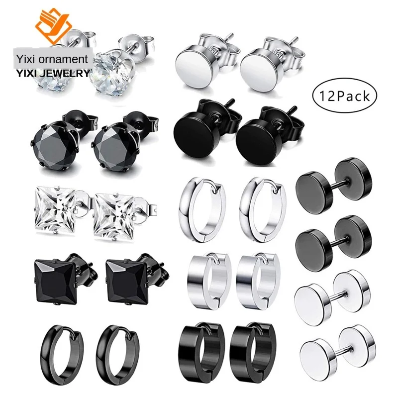 12 Pairs/set Fashion Earring Set Stainless Steel Hip Hop Male Earrings Fashion Earring Set Earings Fashion Jewelry.
12 Pairs/set Fashion Earring Set Stainless Steel Hip Hop Male Earrings Fashion Earring Set Earings Fashion Jewelry.