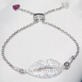 hot Brand 925 Sterling Silver fashion women jewelry cz rhinestone lip bracelet Lucky Heart Charm Bracelet fine Monaco jewelry
hot Brand 925 Sterling Silver fashion women jewelry cz rhinestone lip bracelet Lucky Heart Charm Bracelet fine Monaco jewelry