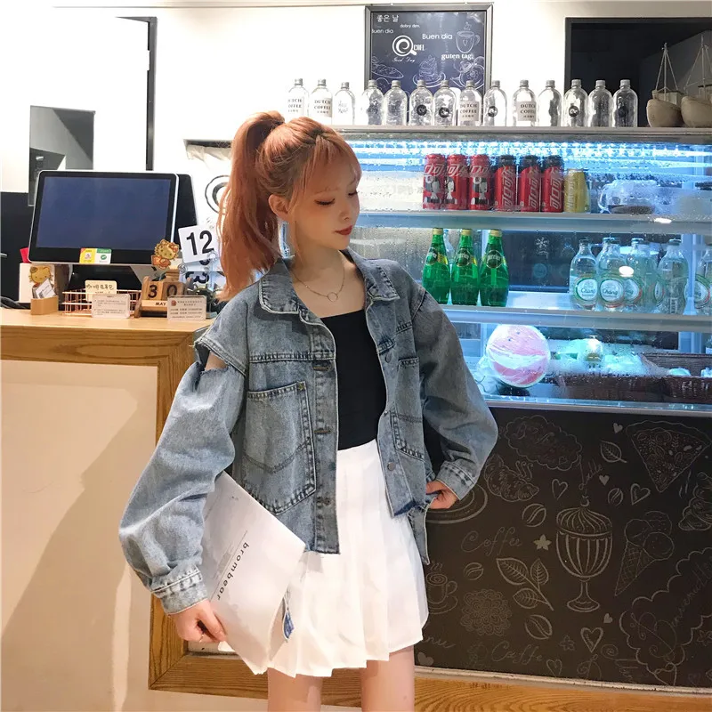 2019 New Style Torn Edge with Holes BF Spring And Autumn Fashion-Loose-Fit Short Jeans Coat Women's Long-Sleeve Tops
2019 New Style Torn Edge with Holes BF Spring And Autumn Fashion-Loose-Fit Short Jeans Coat Women's Long-Sleeve Tops
