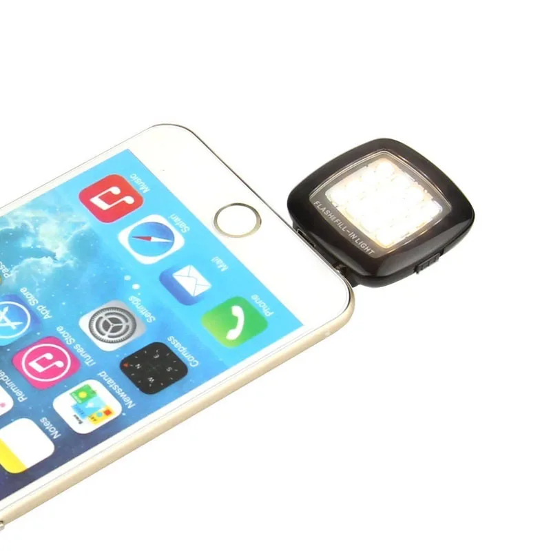 Фото Mini LED Fill Light Portable 16 Spotlight Selfie Flash Lights 3.5mm Jack Plug for iPhone Android Smart Phones OC-shipping | Электроника