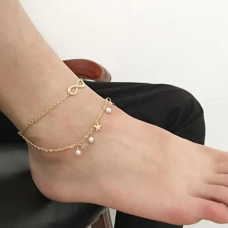 E046 Europe And America Accessories Cool Tassels Double Layer Star Pearl 8-Word Anklet Foot Ornaments Factory
E046 Europe And America Accessories Cool Tassels Double Layer Star Pearl 8-Word Anklet Foot Ornaments Factory