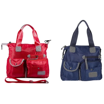 2Pcs Ladies Fashion Waterproof Oxford Tote Bag Casual Nylon Shoulder Bag Mummy Bag Large Capacity Canvas Bag- Red & Blue
2Pcs Ladies Fashion Waterproof Oxford Tote Bag Casual Nylon Shoulder Bag Mummy Bag Large Capacity Canvas Bag- Red & Blue