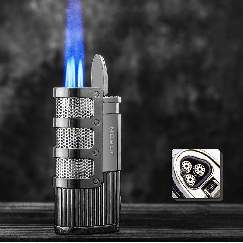 New Jobon Windproof Metal Triple Torch Lighter Jet Turbo Butane Gas Lighter Powerful Cigar Pipe Cigarette Lighter Gadget For Men
New Jobon Windproof Metal Triple Torch Lighter Jet Turbo Butane Gas Lighter Powerful Cigar Pipe Cigarette Lighter Gadget For Men