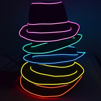 Five Color LED Light EL Fedora Hat Fashion LED Hat Perfect For Christmas Halloween New Years Music Festival Rave Party Gift Q30
Five Color LED Light EL Fedora Hat Fashion LED Hat Perfect For Christmas Halloween New Years Music Festival Rave Party Gift Q30