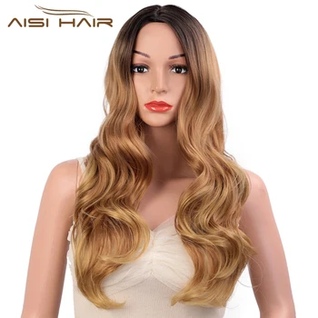 AISI HAIR Synthetic Long Wavy Wigs for Black Women Ombre Black to Blonde Wig Natural Middle Part Hair Heat Resistant Fiber 
AISI HAIR Synthetic Long Wavy Wigs for Black Women Ombre Black to Blonde Wig Natural Middle Part Hair Heat Resistant Fiber