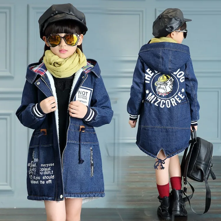 2018 Autumn And Winter New Style Girls Korean-style Mid-length Brushed And Thick Denim Windbreaker Big Boy Coat Fashion on Behal
2018 Autumn And Winter New Style Girls Korean-style Mid-length Brushed And Thick Denim Windbreaker Big Boy Coat Fashion on Behal
