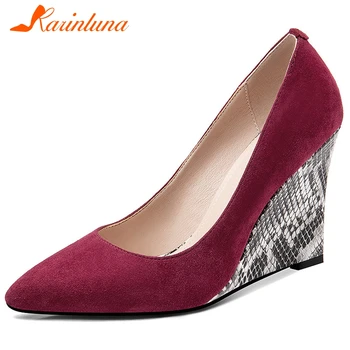 Karinluna 2020 New Arrivals Kid Suede Wedges High Heels Shoes Women Pumps Female Pointed Toe Slip-On Party Pumps Woman Shoes
Karinluna 2020 New Arrivals Kid Suede Wedges High Heels Shoes Women Pumps Female Pointed Toe Slip-On Party Pumps Woman Shoes