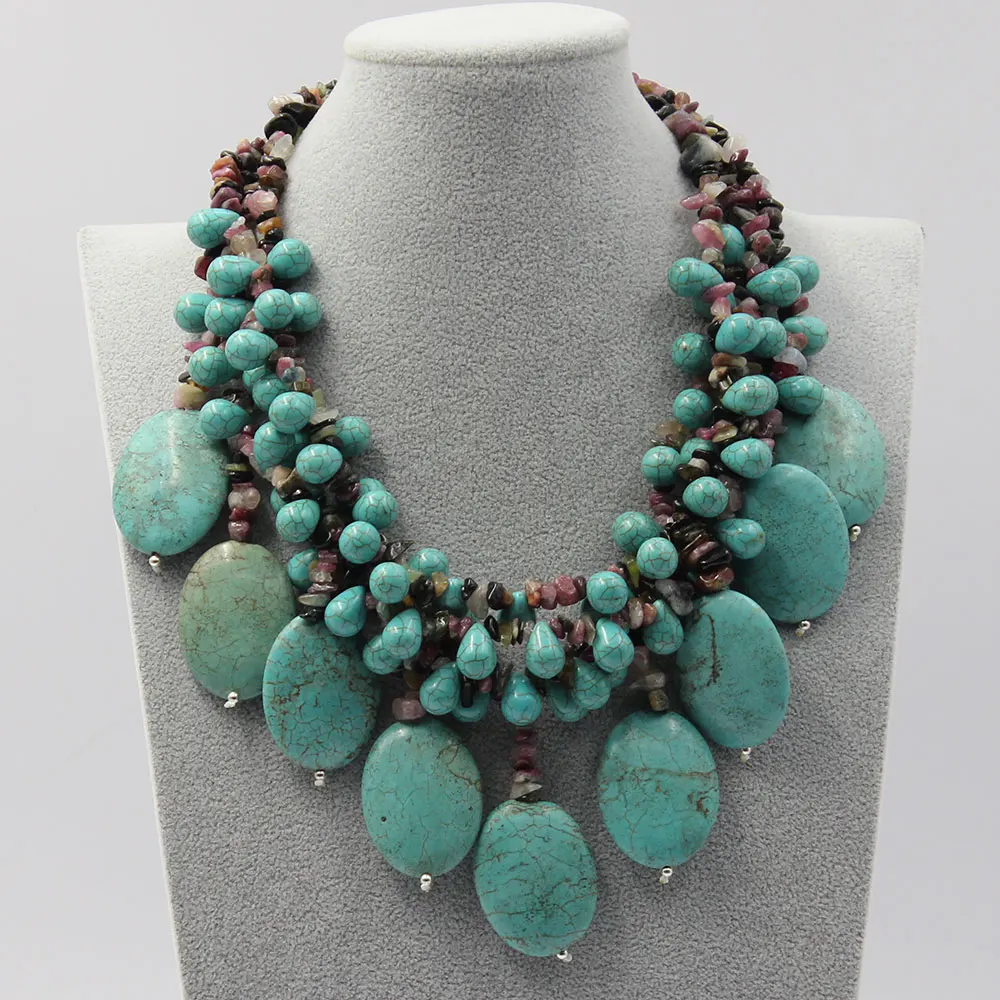 Ювелирные изделия GuaiGuai 4 ряда разноцветное женское ожерелье ручной работы с
