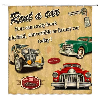 Retro Car Shower Curtains Classic Old Cars Scenery Bathroom Decor Home Bathroom Polyester Fabric With Hooks Mildew Waterproof
Retro Car Shower Curtains Classic Old Cars Scenery Bathroom Decor Home Bathroom Polyester Fabric With Hooks Mildew Waterproof