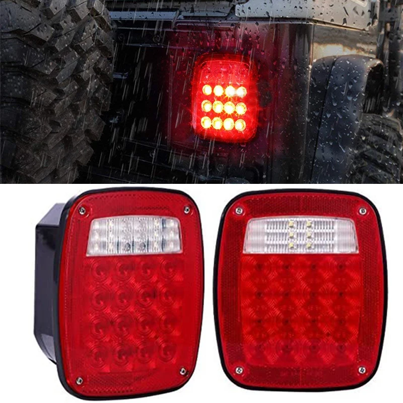 Universal LED Stop Tail Turn Signal Backup Reverse Brake Clearance Marker Lights Red/White Lamps for Jeep YJ JK CJ Truck Trailer
Universal LED Stop Tail Turn Signal Backup Reverse Brake Clearance Marker Lights Red/White Lamps for Jeep YJ JK CJ Truck Trailer