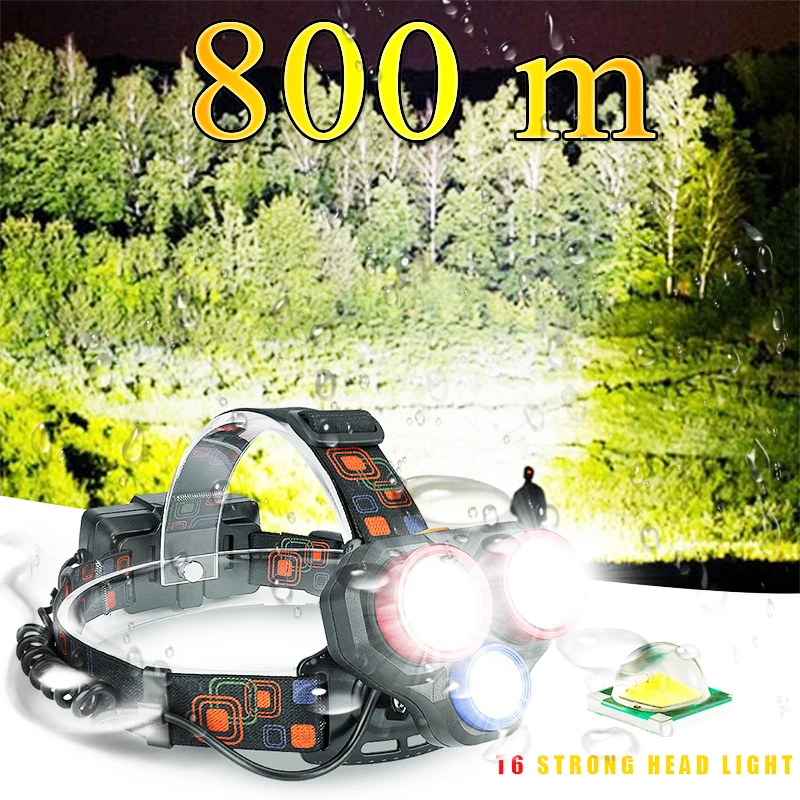 60000LM Bright Headlamp Rechargeable Headlight Powerful T6 +COB Head Light 4 Modes Waterproof Head Lamp Head Front Lamp
60000LM Bright Headlamp Rechargeable Headlight Powerful T6 +COB Head Light 4 Modes Waterproof Head Lamp Head Front Lamp