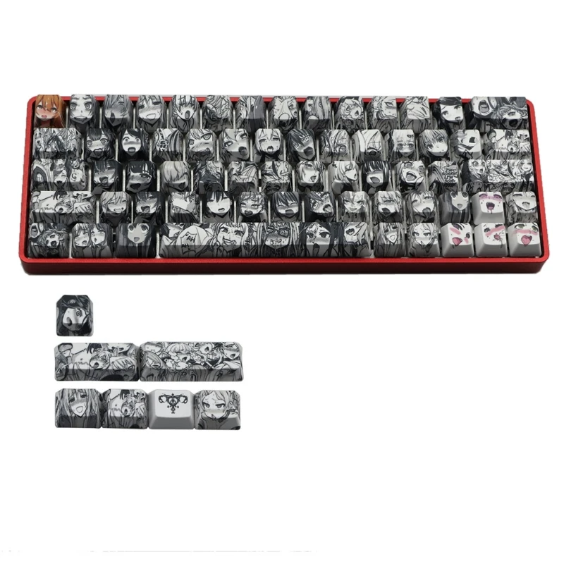 PBT 71 key Ahegao Keycap Dye Sublimation OEM Profile Japanese Anime Keycap For Cherry Gateron Kailh switch GK61 GK64
PBT 71 key Ahegao Keycap Dye Sublimation OEM Profile Japanese Anime Keycap For Cherry Gateron Kailh switch GK61 GK64
