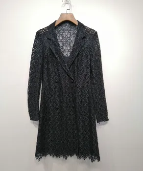 Women's high quality lace dress 2019 autumn long sleeves hollow-out V-neck dress A898
Women's high quality lace dress 2019 autumn long sleeves hollow-out V-neck dress A898