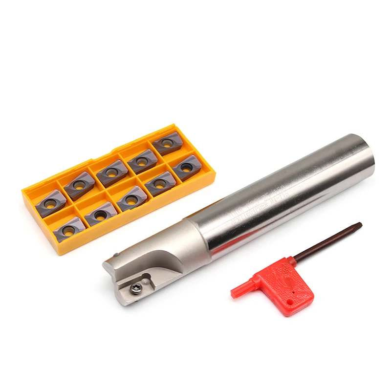 10PCS APMT1604 Carbide Inserts +1PC 25mm BAP400R C25 25 150 2T Milling Cutter Bar Lathe Tool Turning Tool Holder For Machining
10PCS APMT1604 Carbide Inserts +1PC 25mm BAP400R C25 25 150 2T Milling Cutter Bar Lathe Tool Turning Tool Holder For Machining