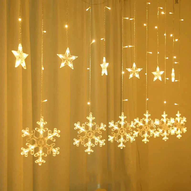 Merry Christmas Snowflakes Stars Curtain Light String Fairy Garland LED Light New Year 2021 Christmas Decor for Home
Merry Christmas Snowflakes Stars Curtain Light String Fairy Garland LED Light New Year 2021 Christmas Decor for Home
