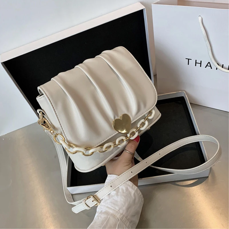 Heart-shaped Pleated Bags For Women 2020 Casual Chain Shoulder Messenger Bags Lady Handbags Female Shoulder Simple Bag New
Heart-shaped Pleated Bags For Women 2020 Casual Chain Shoulder Messenger Bags Lady Handbags Female Shoulder Simple Bag New