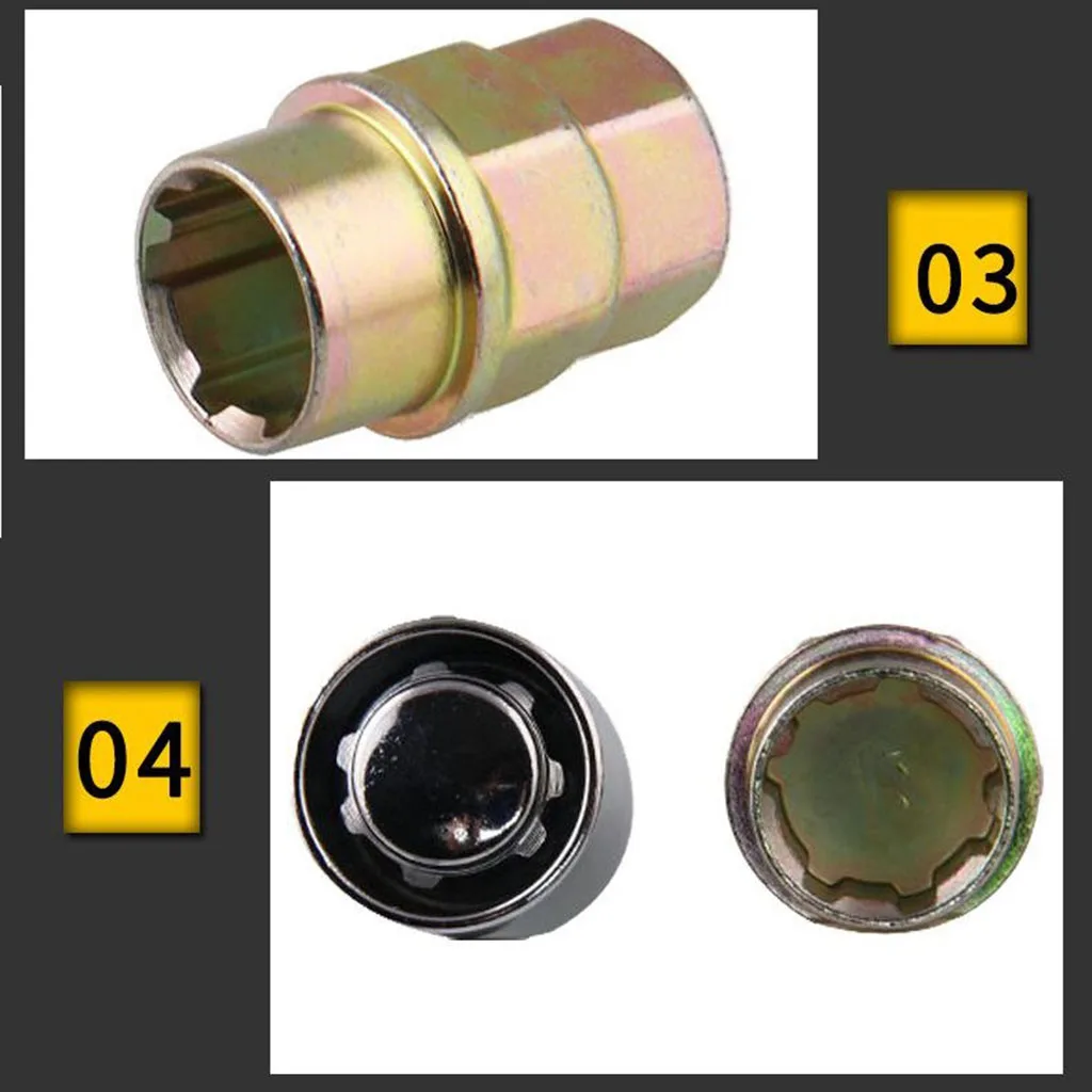 4pcs M12x1.5 Wheel Tire Lug Nuts & 1pc Anti-theft Safety Lock Screw Removal Key Socket Kits Automobile Replacing 4pcs M12x1.5 Wheel Tire Lug Nuts & 1pc Anti-theft Safety Lock Screw Removal Key Socket Kits Automobile Replacing