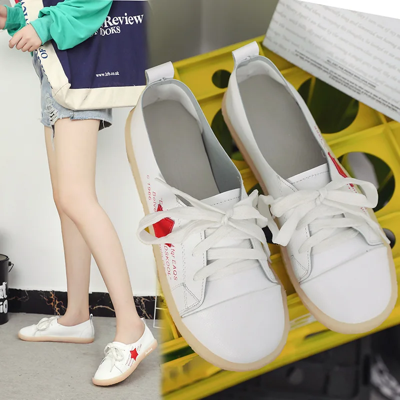 Modern And Trendy/women han ban xie Sub-Versatile Lace-up Low-top Shoes WOMEN'S Casual Shoes Autumn 2019 WOMEN'S White round-Toe
Modern And Trendy/women han ban xie Sub-Versatile Lace-up Low-top Shoes WOMEN'S Casual Shoes Autumn 2019 WOMEN'S White round-Toe