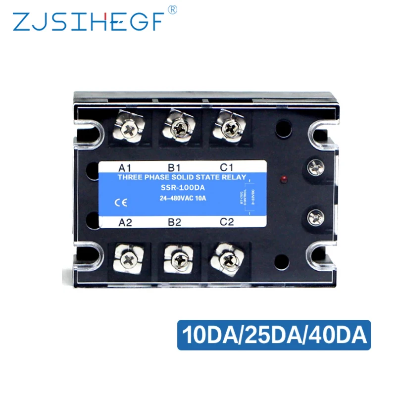 Three Phase SSR 3-32V DC Control 24-480V AC Solid State Relay SSR-10/25/40/60/80/100/200DA DC-AC
Three Phase SSR 3-32V DC Control 24-480V AC Solid State Relay SSR-10/25/40/60/80/100/200DA DC-AC