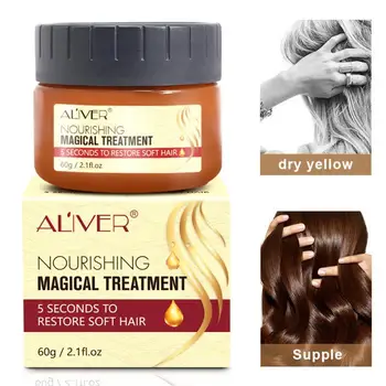 ALIVER 60ML Magical Keratin Hair Treatment Mask Effectively Repair Damaged Dry Hair 5 Seconds Nourish & Restore Soft Hair TSLM1
ALIVER 60ML Magical Keratin Hair Treatment Mask Effectively Repair Damaged Dry Hair 5 Seconds Nourish & Restore Soft Hair TSLM1