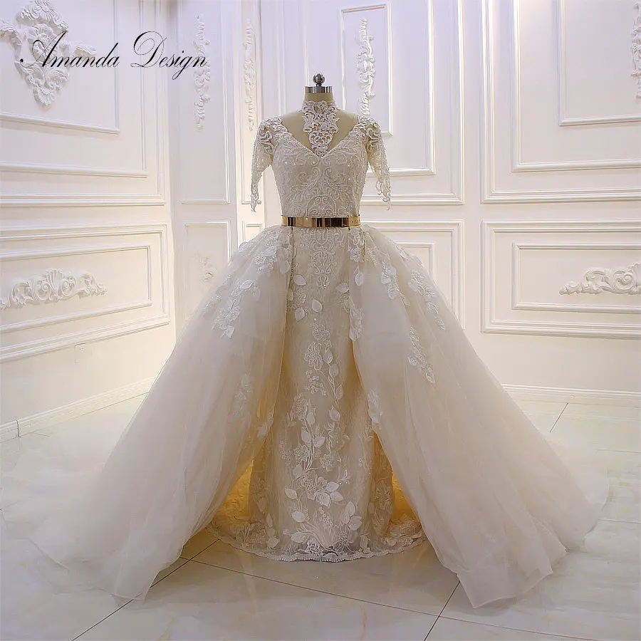 Amanda Design robe de mariee 2019 Short Sleeve Backless Wedding Dress with Removable Skirt
Amanda Design robe de mariee 2019 Short Sleeve Backless Wedding Dress with Removable Skirt