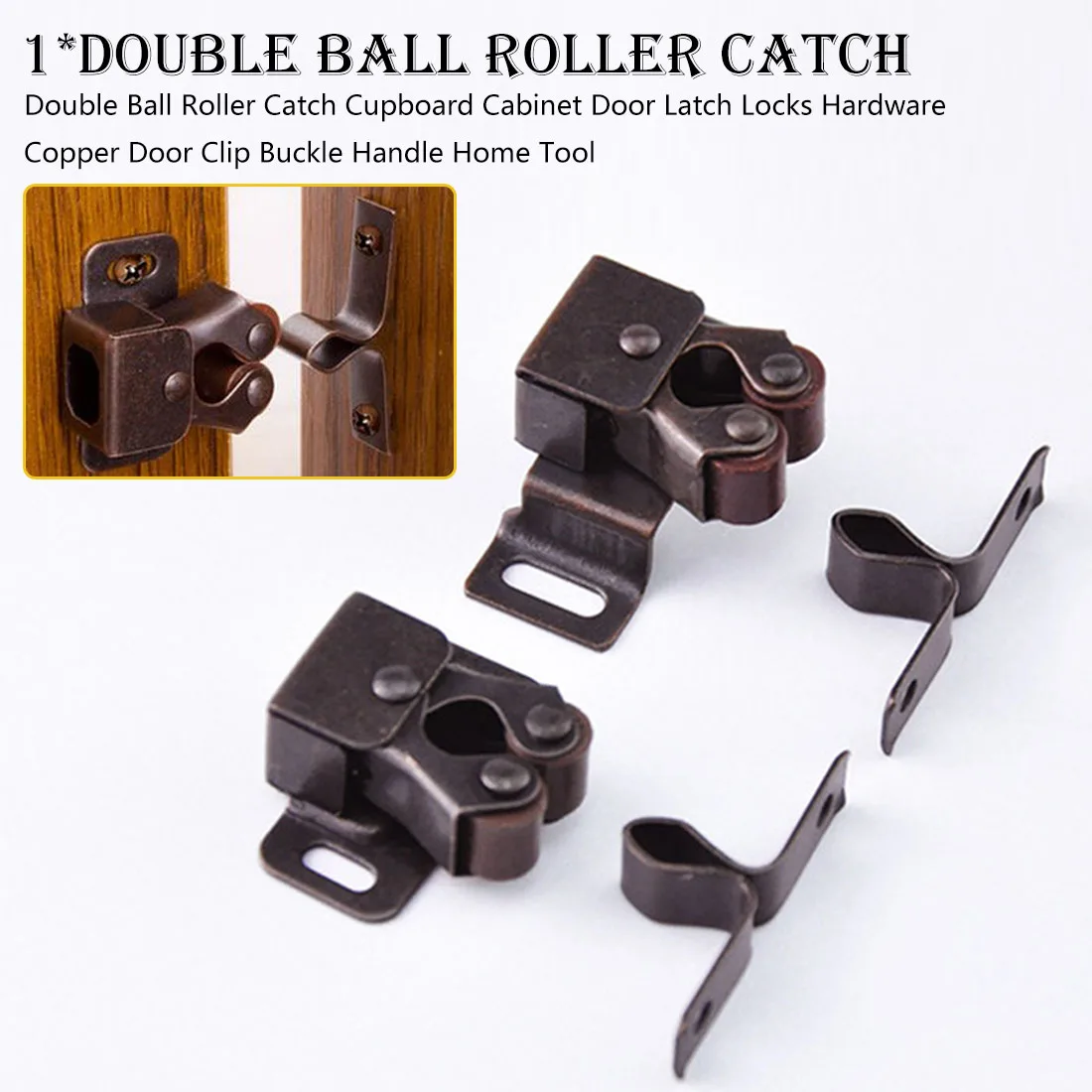 Bronze Double Roller Catches Cupboard Cabinet Door Latch Hardware Door Clip Buckle Handle Home Door Hardware Tool
Bronze Double Roller Catches Cupboard Cabinet Door Latch Hardware Door Clip Buckle Handle Home Door Hardware Tool