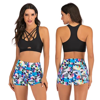 Two Pieces Sports Bra Bikini 2020 Printed Swimwear Women Bathers Push up Swimsuit Female T-shirt Shorts Bikini Sexy Bathing Suit 
Two Pieces Sports Bra Bikini 2020 Printed Swimwear Women Bathers Push up Swimsuit Female T-shirt Shorts Bikini Sexy Bathing Suit