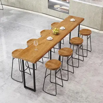 Bar Table, Solid Wood Table And Chair Combination, Domestic Long Bar Against The Wall, Table And Chair Creative Coffee And Milk
Bar Table, Solid Wood Table And Chair Combination, Domestic Long Bar Against The Wall, Table And Chair Creative Coffee And Milk