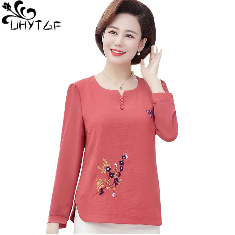 UHYTGF New Spring T-Shirt Women Fashion Embroidered Elegant Top Female Solid Color Wild Pullover Loose 5XL Big Size T Shirt 910
UHYTGF New Spring T-Shirt Women Fashion Embroidered Elegant Top Female Solid Color Wild Pullover Loose 5XL Big Size T Shirt 910