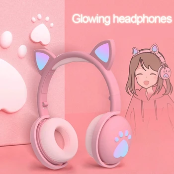 Cute Cat Bluetooth 5.0 Headset Wireless Hifi Music Stereo Bass Headphones LED Light Mobile Phones Girls Daughter Headset For PC
Cute Cat Bluetooth 5.0 Headset Wireless Hifi Music Stereo Bass Headphones LED Light Mobile Phones Girls Daughter Headset For PC