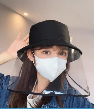 

Anti-spitting Anti Virus Face Mask Protective Hat Dustproof Cover Visor Cap with Transparent Face Shield Mask Adult Sun Hat