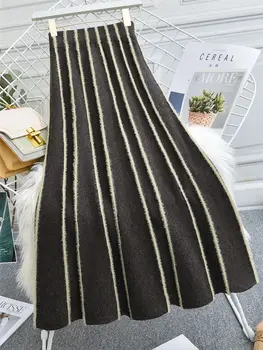 2020 New Autumn Core-Spun Yarn Knitted Skirt Woman Mid-Length A-Line Winter Sweater Jupe Femme Long Pleated Furry Saia y592 
2020 New Autumn Core-Spun Yarn Knitted Skirt Woman Mid-Length A-Line Winter Sweater Jupe Femme Long Pleated Furry Saia y592