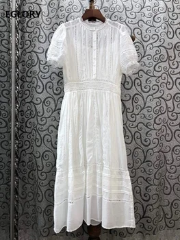 100%Cotton Summer Dress 2020 Fashion Style Women Hollow Out Lace Embroidery Button Deco Short Sleeve White Black Pink Dress
100%Cotton Summer Dress 2020 Fashion Style Women Hollow Out Lace Embroidery Button Deco Short Sleeve White Black Pink Dress