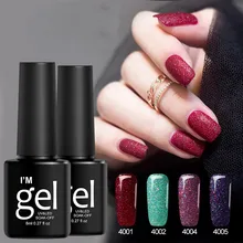 8 ミリリットルホログラフィックジェルネイルポリッシュすべてマニキュアセット半永久 Vernis の UV トップコートポリゲルワニスハイブリッドジェルネイルポリッシュ h(China)