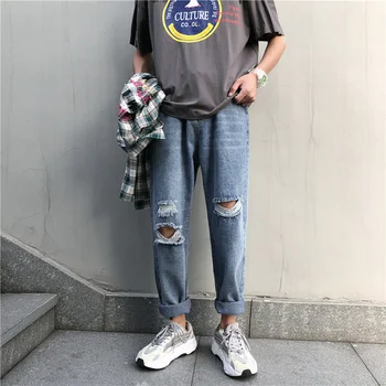 2019 Autumn New Korean Version Of The Trend Of Loose Sports And Leisure Straight Through The Hole Jeans Hip Hop
2019 Autumn New Korean Version Of The Trend Of Loose Sports And Leisure Straight Through The Hole Jeans Hip Hop