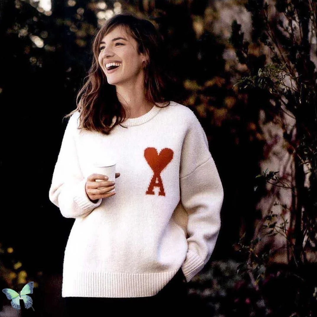 AMI Alexandre Mattiussi Pullover Sweaters Men Women Love Heart Fashion Casual Paris Sweaters Computer Knitted O-neck
AMI Alexandre Mattiussi Pullover Sweaters Men Women Love Heart Fashion Casual Paris Sweaters Computer Knitted O-neck