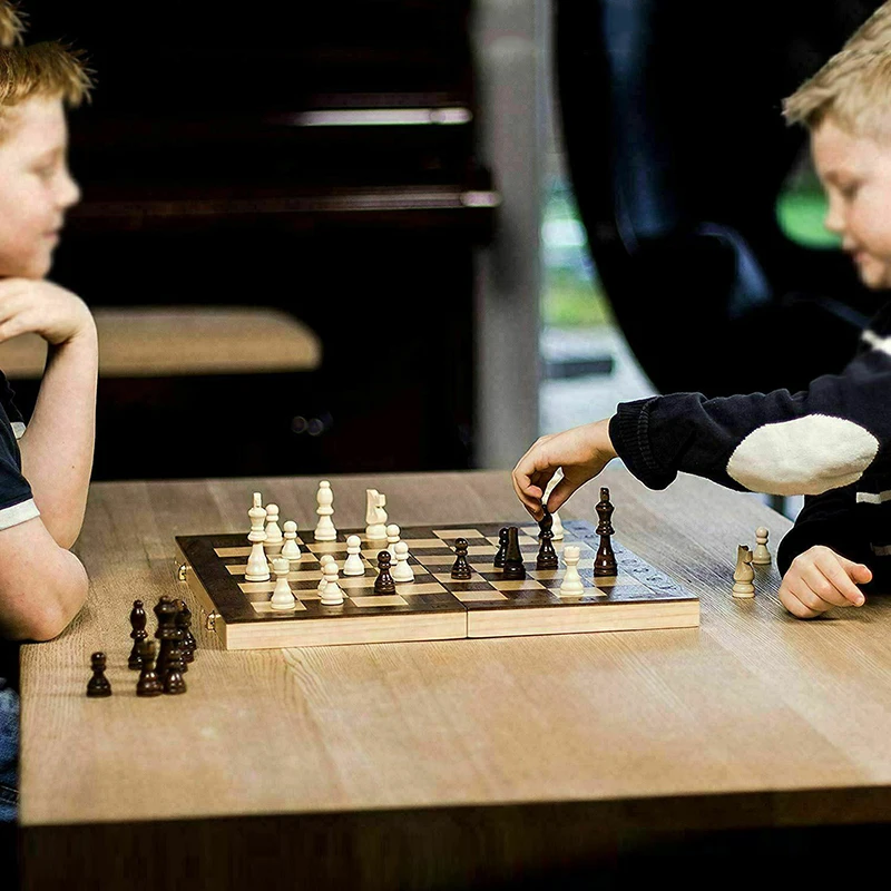 3 in 1 Folding Chess Set Wooden Chess Game Backgammon Checkers Chessboard Chess Pieces Chessman Wooden Flaps & Dices Game Set
3 in 1 Folding Chess Set Wooden Chess Game Backgammon Checkers Chessboard Chess Pieces Chessman Wooden Flaps & Dices Game Set