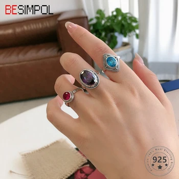 Besimpol Real 925 Sterling Silver Crystal Ring Elegant Adjustable Amethyst Wedding Rings For Women Luxurious Fine Jewelry Gifts 
Besimpol Real 925 Sterling Silver Crystal Ring Elegant Adjustable Amethyst Wedding Rings For Women Luxurious Fine Jewelry Gifts