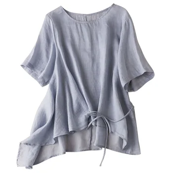 Asymmetry thin blusas de mujer largos sueltos Ramie Solid O-Neck Casual high quality shirt for woman tops blouses summer
Asymmetry thin blusas de mujer largos sueltos Ramie Solid O-Neck Casual high quality shirt for woman tops blouses summer