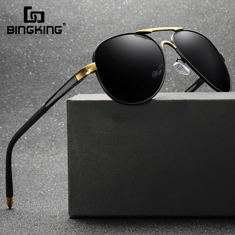 BINGKING High Quality Polarized Men Pilot Sunglasses uv400 Driving Mirrored Glasses Eyewear Brand Designer Sunglasses
BINGKING High Quality Polarized Men Pilot Sunglasses uv400 Driving Mirrored Glasses Eyewear Brand Designer Sunglasses