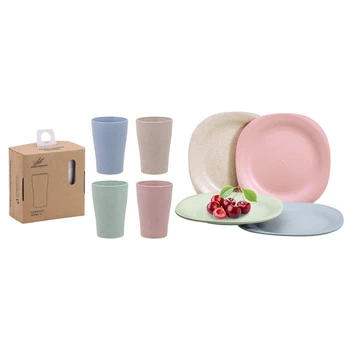 Promotion! 8 Pcs Eco-Friendly Degradable Healthy Wheat Straw Tableware: 4Pcs Micro-Wave Plates for Baby Feeding 7.28Inch & 4Pcs
Promotion! 8 Pcs Eco-Friendly Degradable Healthy Wheat Straw Tableware: 4Pcs Micro-Wave Plates for Baby Feeding 7.28Inch & 4Pcs