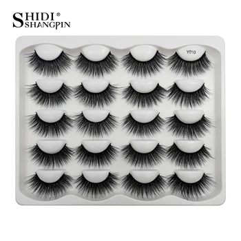 SHIDISHANGPIN 10 pairs dramatic faux mink eyelashes messy fluffy false eyelash extension natural long 3d lashes book cilios 
SHIDISHANGPIN 10 pairs dramatic faux mink eyelashes messy fluffy false eyelash extension natural long 3d lashes book cilios