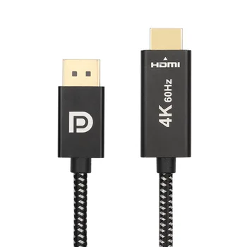 

Large DP to HDMI transfer cable aluminum shell braided 4K60Hz computer connected to HD TV cable 2 meters