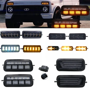 Car Styling LED Daytime Running Lights for Lada Niva 4x4 1995 + with Running Turn Signal Light Lamp DRL side marker lights
Car Styling LED Daytime Running Lights for Lada Niva 4x4 1995 + with Running Turn Signal Light Lamp DRL side marker lights